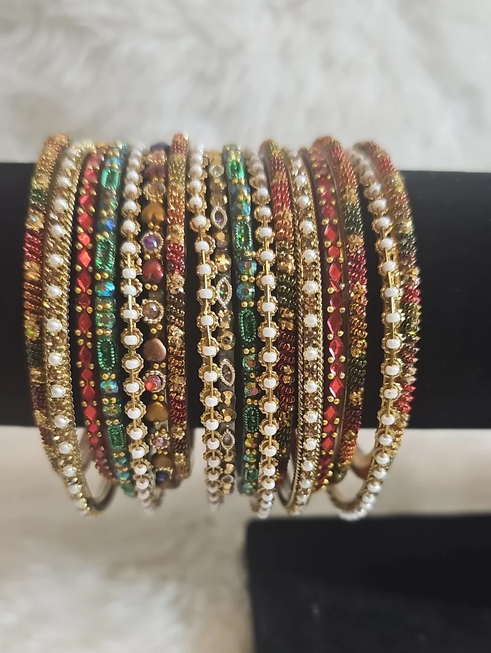 16 Piece Multicolor Embellished Bangle Bracelet Lot